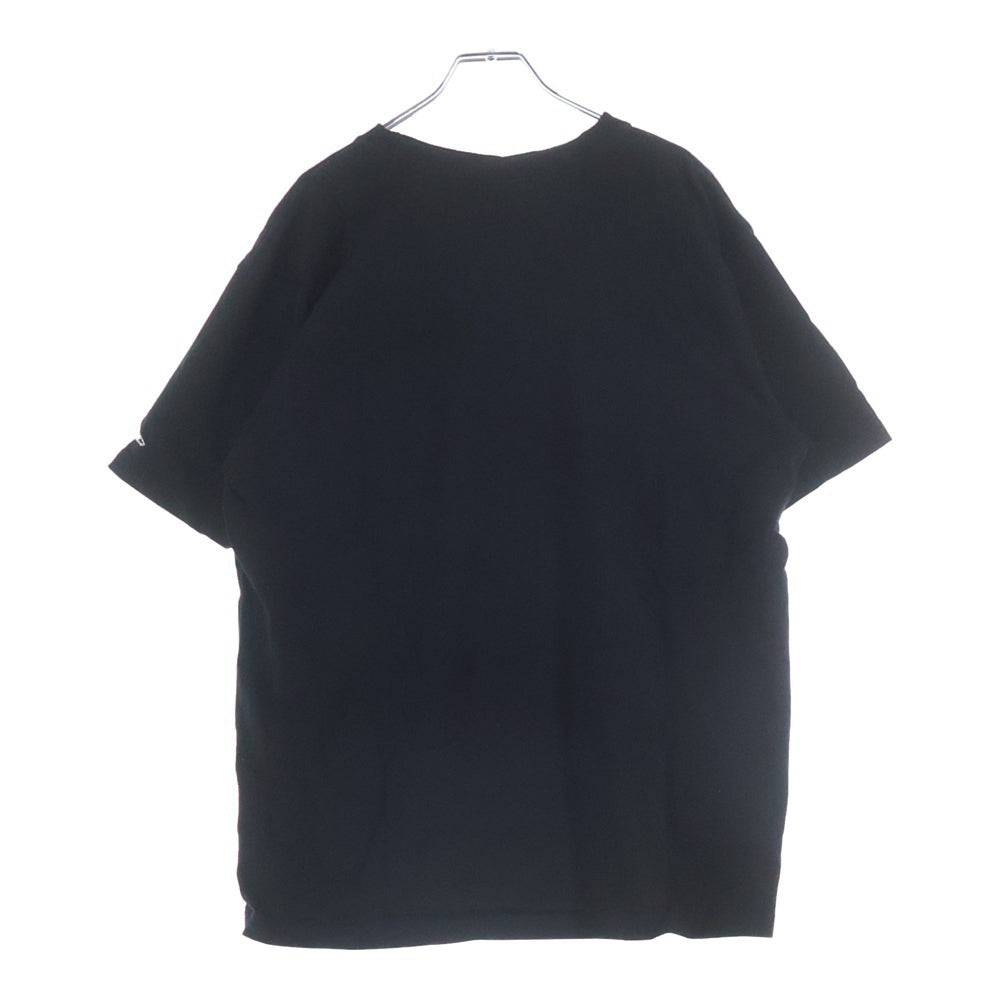 Yohji Yamamoto(ヨウジヤマモト) ×NewEra Logo Tee ニューエラ フロントロゴ クルーネック 半袖Tシャツ カットソー ブラック HN-T97-081