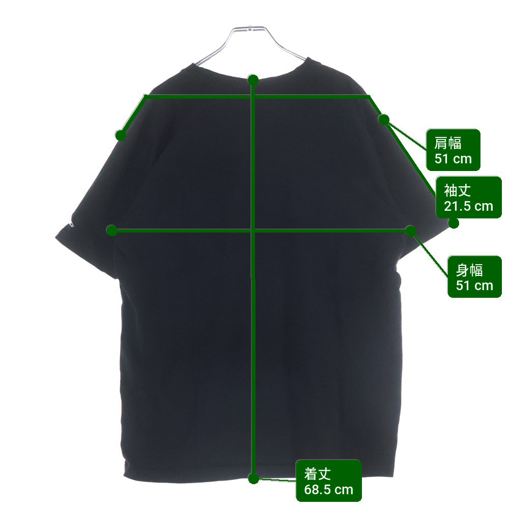 Yohji Yamamoto(ヨウジヤマモト) ×NewEra Logo Tee ニューエラ フロントロゴ クルーネック 半袖Tシャツ カットソー ブラック HN-T97-081
