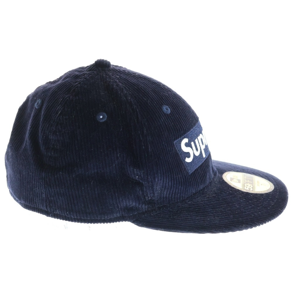 SUPREME(シュプリーム) 15AW Corduroy Box Logo New Era Cap ニューエラ コーデュロイ ボックスロゴキャップ ネイビー