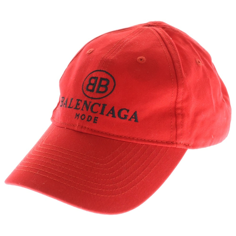 BALENCIAGA(バレンシアガ) BB MODE LOGO CAP 刺繍ロゴ ベースボールキャップ 帽子 レッド