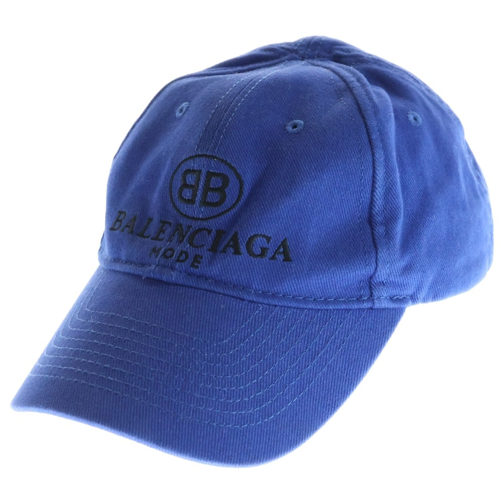 BALENCIAGA(バレンシアガ) BB MODE LOGO CAP 刺繍ロゴ ベースボールキャップ 帽子 ブルー