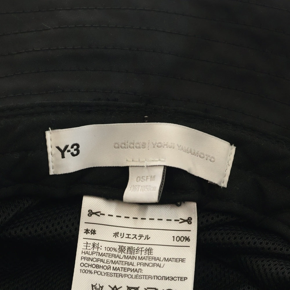 Y-3(ワイスリー) フロントロゴ リップストップ バケットハット 帽子 ブラック GQ3279