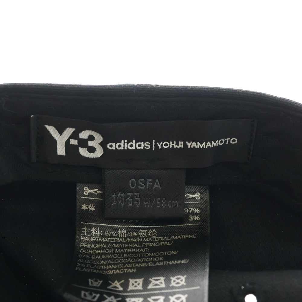 Y-3(ワイスリー) フロントロゴ スリーストライプ キャップ 帽子 ブラック/レッド GJ8284