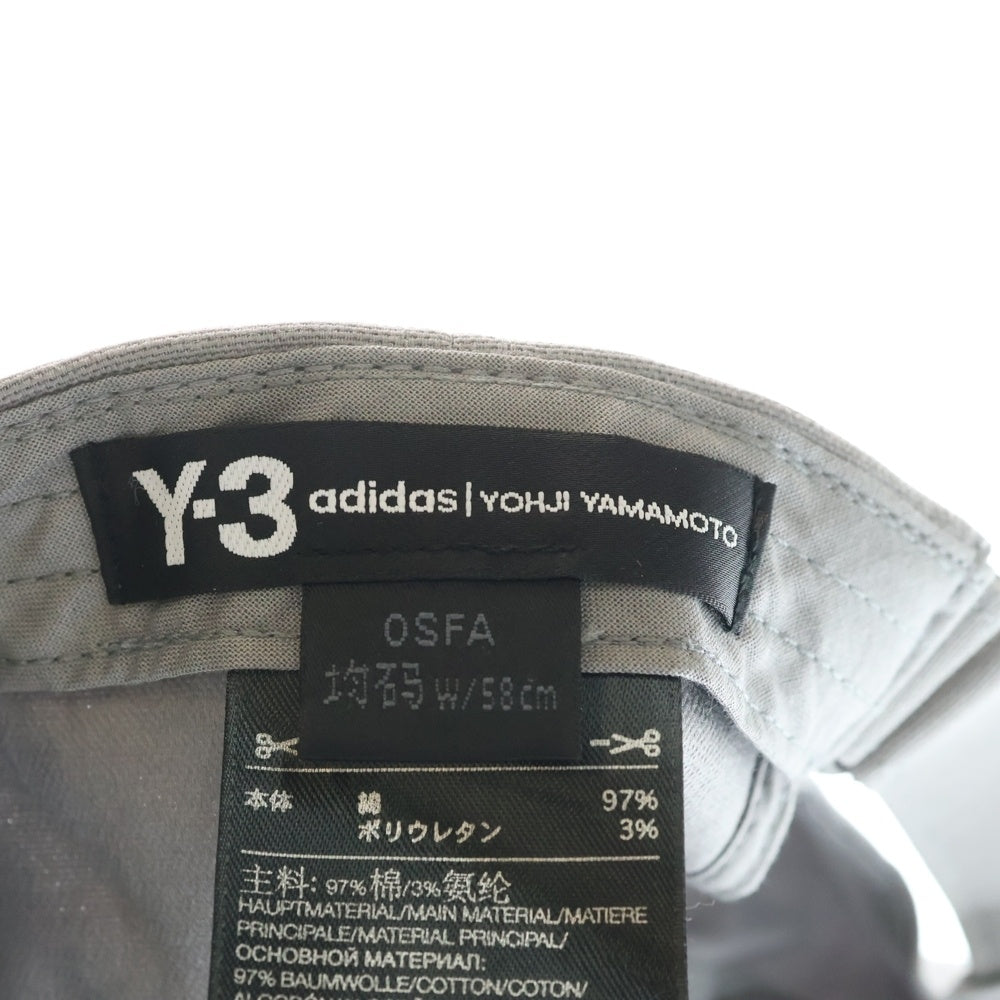 Y-3(ワイスリー) ラバーロゴ ベースボールキャップ 帽子 グレー GK3128