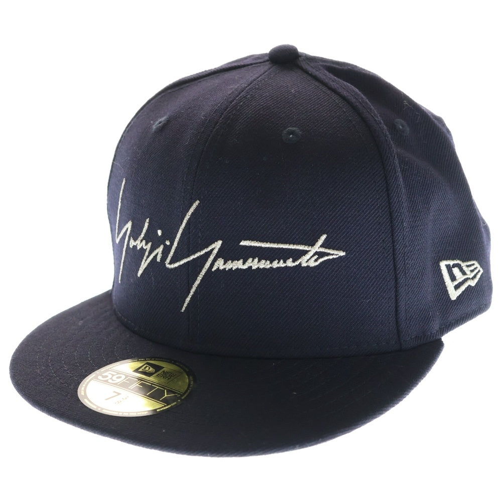 Yohji Yamamoto POUR HOMME(ヨウジヤマモト プールオム) ×NEW ERA フロント刺繍ロゴ ベースボールキャップ 帽子 ネイビー FN-H83-860