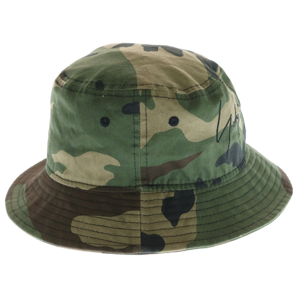 NEW ERA(ニューエラ) ×YOHJI YAMAMOTO 刺繍ロゴ カモフラ柄 バケットハット 帽子 カーキ HN-H91-974