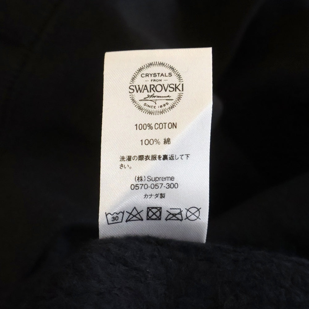 SUPREME(シュプリーム) 21SS ×Swarovski S Logo Hooded Sweatshirt スワロフスキー Sロゴ スウェット プルオーバーパーカー ブラック