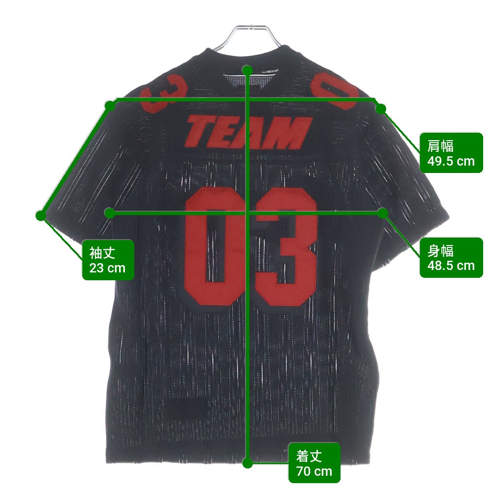 SUPREME(シュプリーム) 21SS Mesh Stripe Football Jersey メッシュ ストライプ フットボール ジャジー Vネック 半袖Tシャツ カットソー ブラック