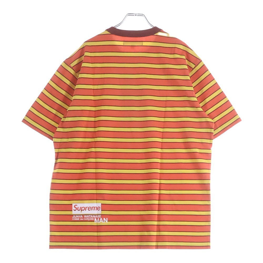 SUPREME(シュプリーム) 21AW ×JUNYA WATANABE Stripe S/S Tee ×ジュンヤワタナベ ストライプ クルーネック 半袖Tシャツ カットソー オレンジ