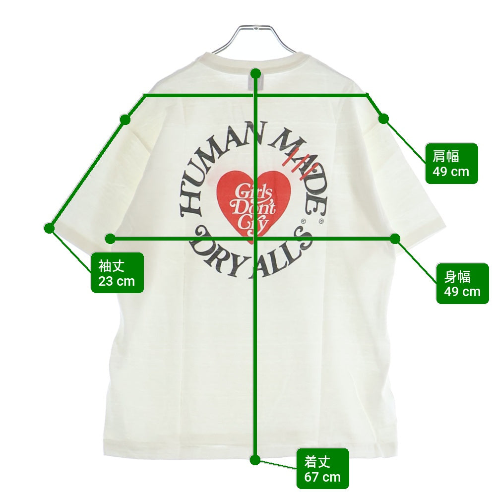 HUMAN MADE(ヒューマンメイド) ×VERDY ヴェルディ クルーネック 半袖Tシャツ カットソー ホワイト HM18TE033