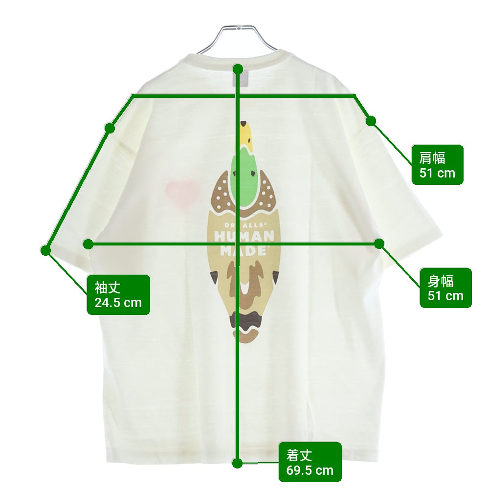 HUMAN MADE(ヒューマンメイド) 20SS Heart Print Tee ハート プリント クルーネック 半袖Tシャツ カットソー ホワイト HM19TE001