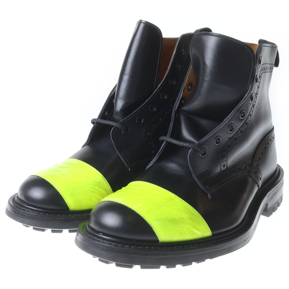 Tricker's(トリッカーズ) ×JUNYA WATANABE COMME des GARCONS ジュンヤ ワタナベ コムデギャルソンズ リフレクターブーツ ブラック/グリーン M8061