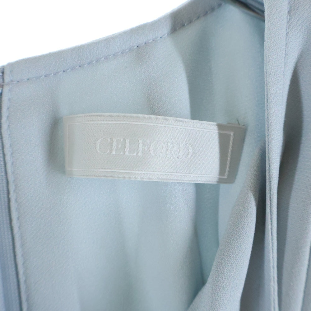 NO BRAND(ノーブランド) CELFORD セルフォード バックサテンプリーツ ワンピース レディース ライトブルー CWF0195034