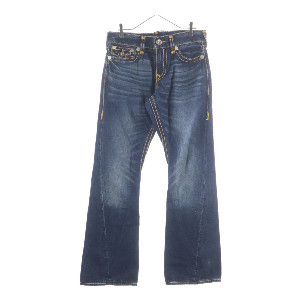 TRUE RELIGION(トゥルーレリジョン) バックロゴパッチ ジップフライ フレアデニムパンツ インディゴ 108951