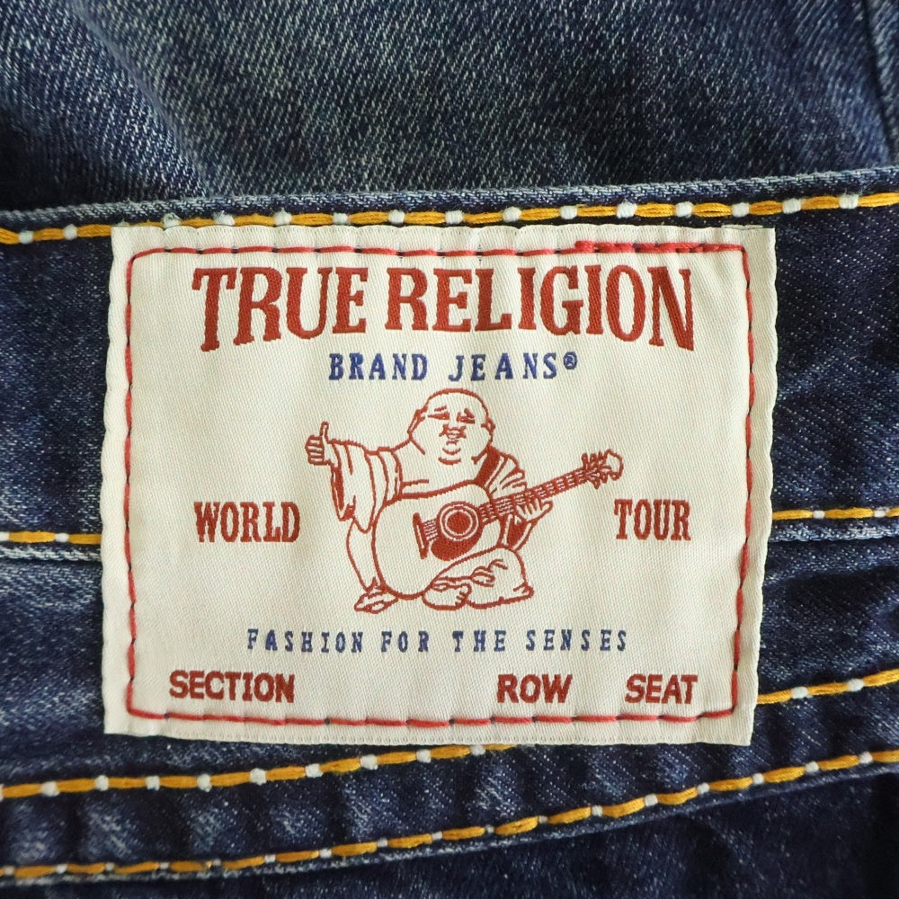 TRUE RELIGION(トゥルーレリジョン) バックロゴパッチ ジップフライ フレアデニムパンツ インディゴ 108951