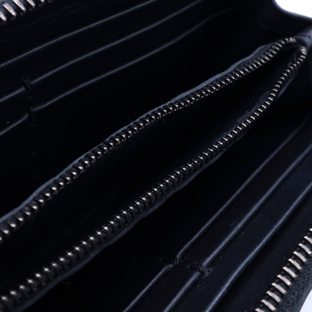 NO BRAND(ノーブランド) HENRY BEGUELIN エンリーべグリン フロント刺繍 ラウンドファスナーウォレット 長財布 ブラック