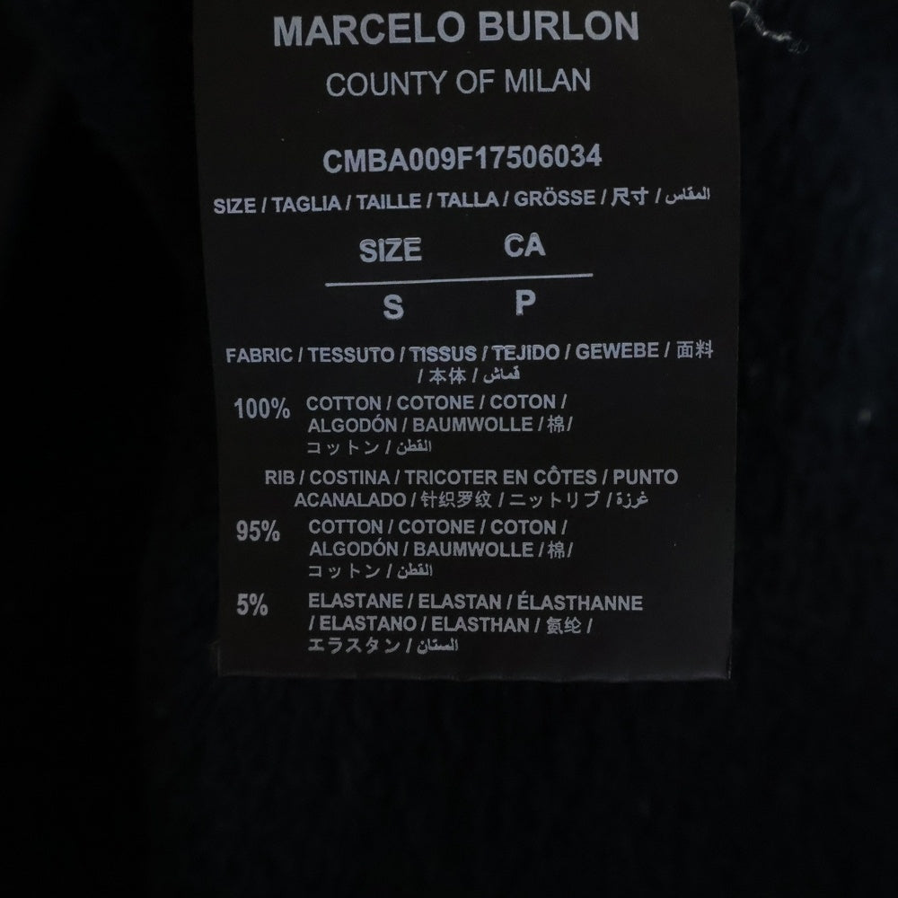 MARCELO BURLON(マルセロバーロン) 両面プリント クルーネック長袖スウェットトレーナー ブラック CMBA009F17506034