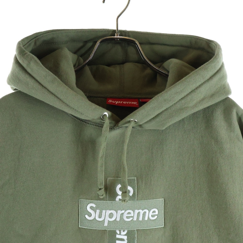 SUPREME(シュプリーム) 20AW Cross Box Logo Hooded Sweatshirt クロスボックスロゴ プルオーバーパーカー カーキ