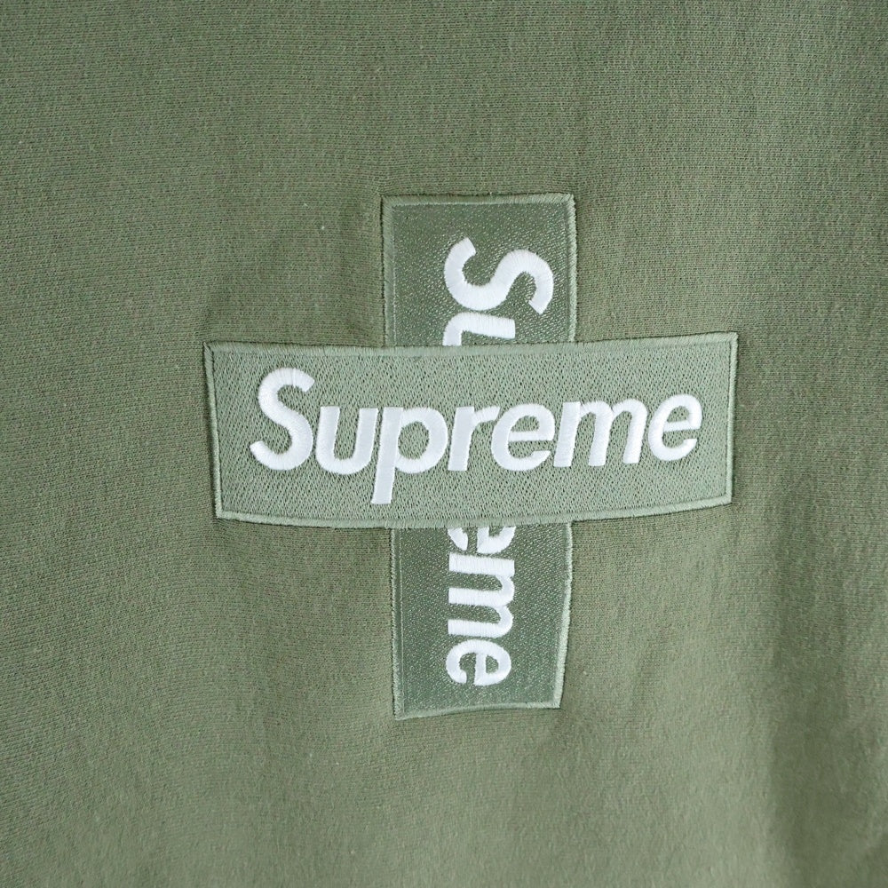 SUPREME(シュプリーム) 20AW Cross Box Logo Hooded Sweatshirt クロスボックスロゴ プルオーバーパーカー カーキ