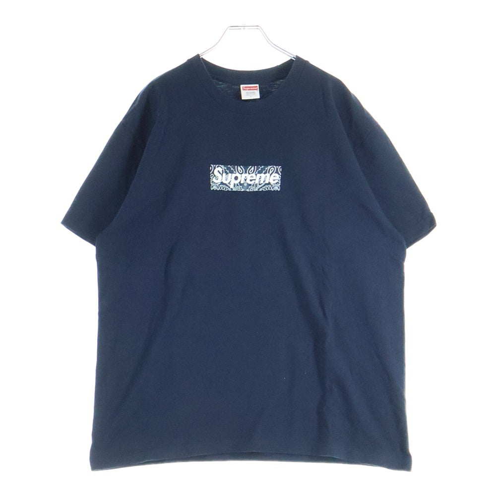 SUPREME(シュプリーム) Bandana Box Logo Tee バンダナボックスロゴ クルーネック半袖Tシャツカットソー ネイビー