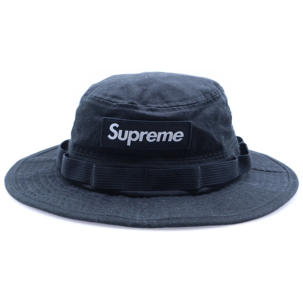 SUPREME(シュプリーム) Military Boonie Box Logo ボックスロゴ ミリタリー バケットハット 帽子 ブラック