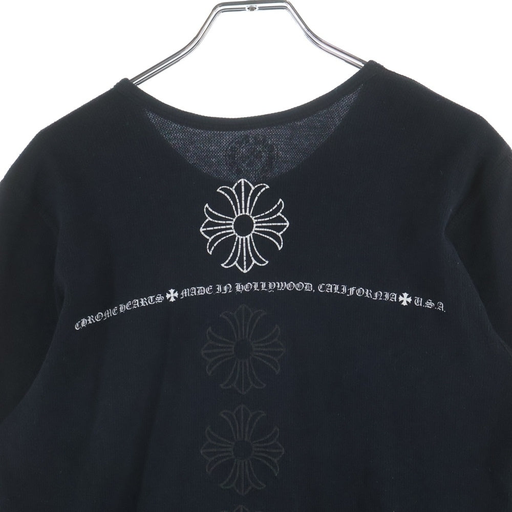 CHROME HEARTS(クロムハーツ) ホースシュー プリントサーマル クルーネック 長袖Tシャツ カットソー ブラック