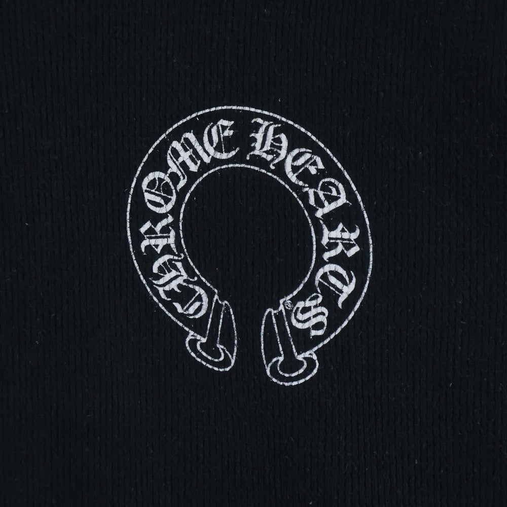 CHROME HEARTS(クロムハーツ) ホースシュー プリントサーマル クルーネック 長袖Tシャツ カットソー ブラック
