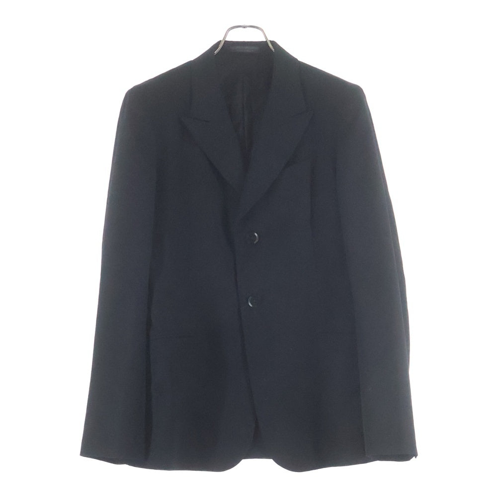 Yohji Yamamoto ヨウジヤマモト ショルダーパッド シングルブレスト テーラードジャケット ブラック HF-J53-140 Yohji Yamamoto(ヨウジヤマモト) ショルダーパッド シングルブレスト