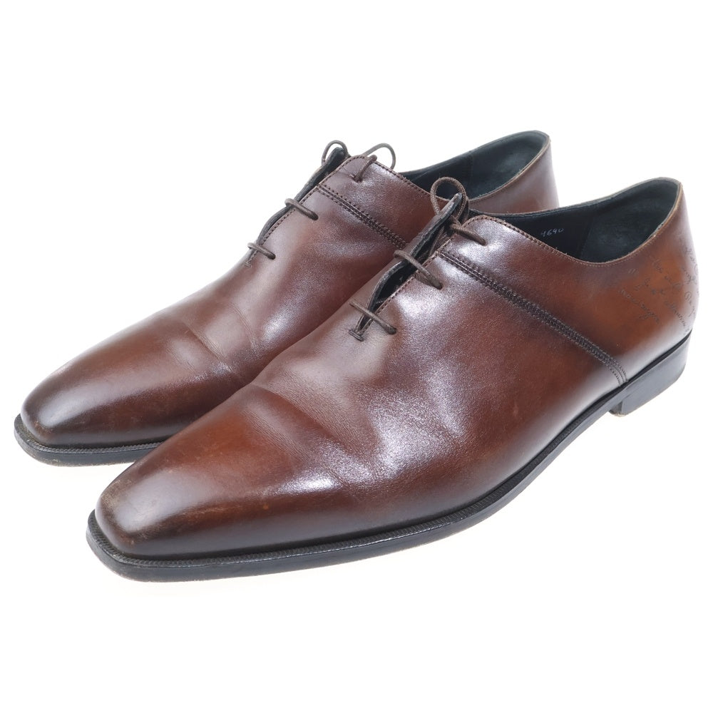 Berluti(ベルルッティ) アレッサンドロ スカーズ カリグラフィ型押し レザーシューズ 革靴 ブラウン 4690