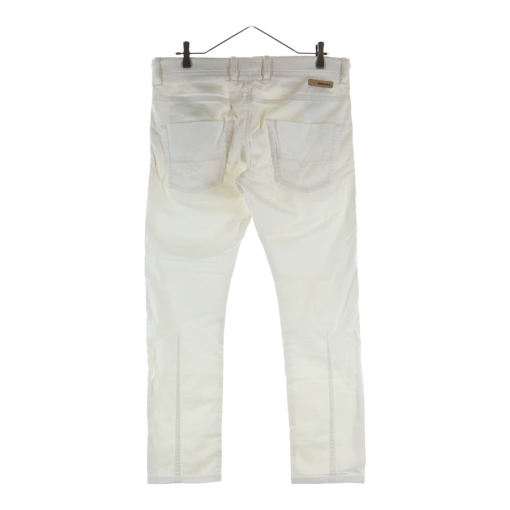 DIESEL(ディーゼル) KROOLEY レザーパッチ ジョグデニム スウェットパンツ ホワイト