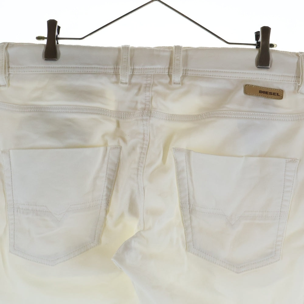 DIESEL(ディーゼル) KROOLEY レザーパッチ ジョグデニム スウェットパンツ ホワイト