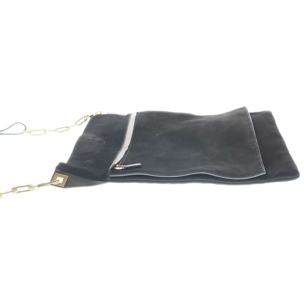 GUCCI(グッチ) フロンドブランドロゴ スエードショルダーバッグ ブラック 001274 レディース