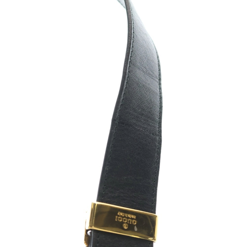 GUCCI(グッチ) フロンドブランドロゴ スエードショルダーバッグ ブラック 001274 レディース