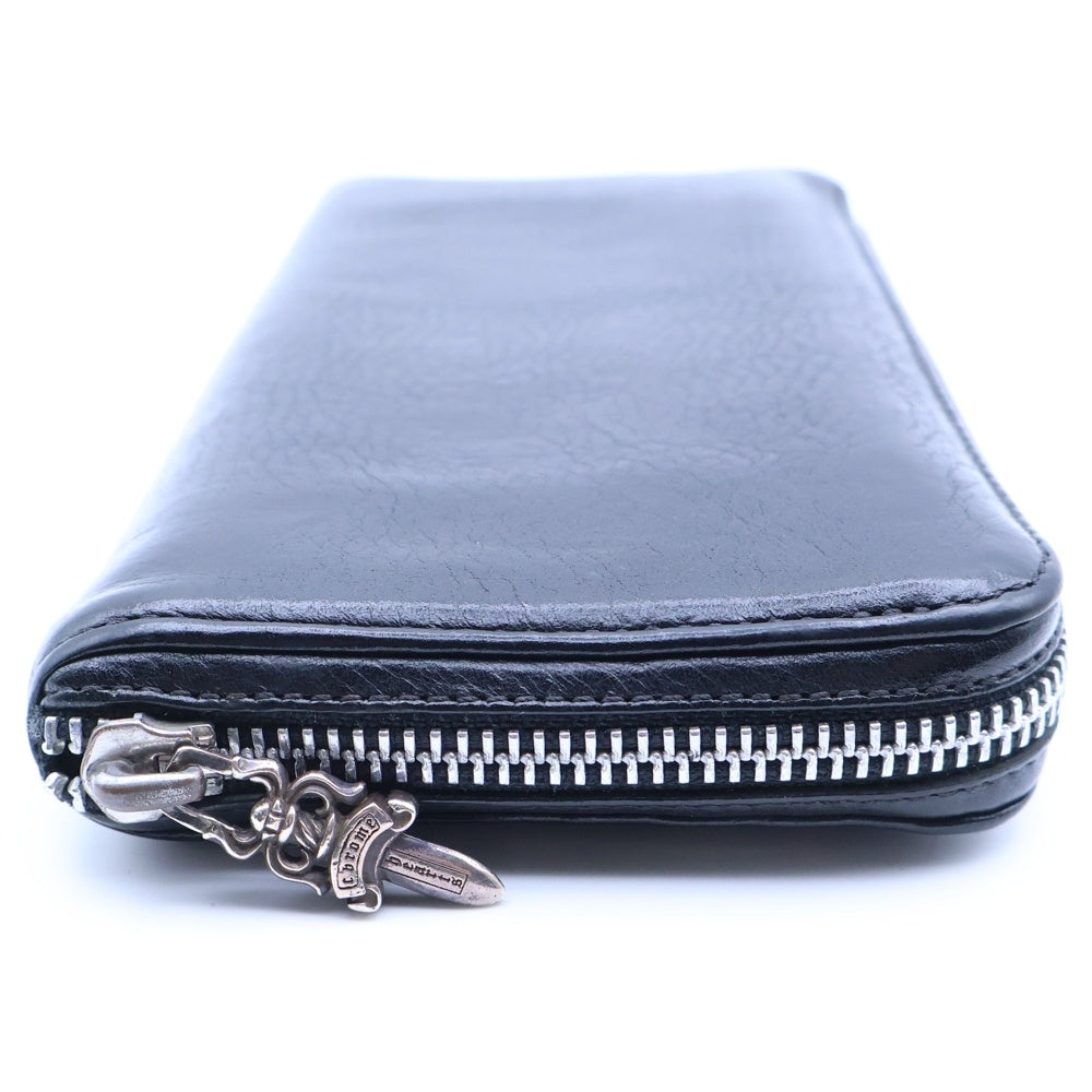 CHROME HEARTS(クロムハーツ) REC F ZIP PLANE プレーン ラウンドジップレザーウォレット 財布 ブラック BCA370