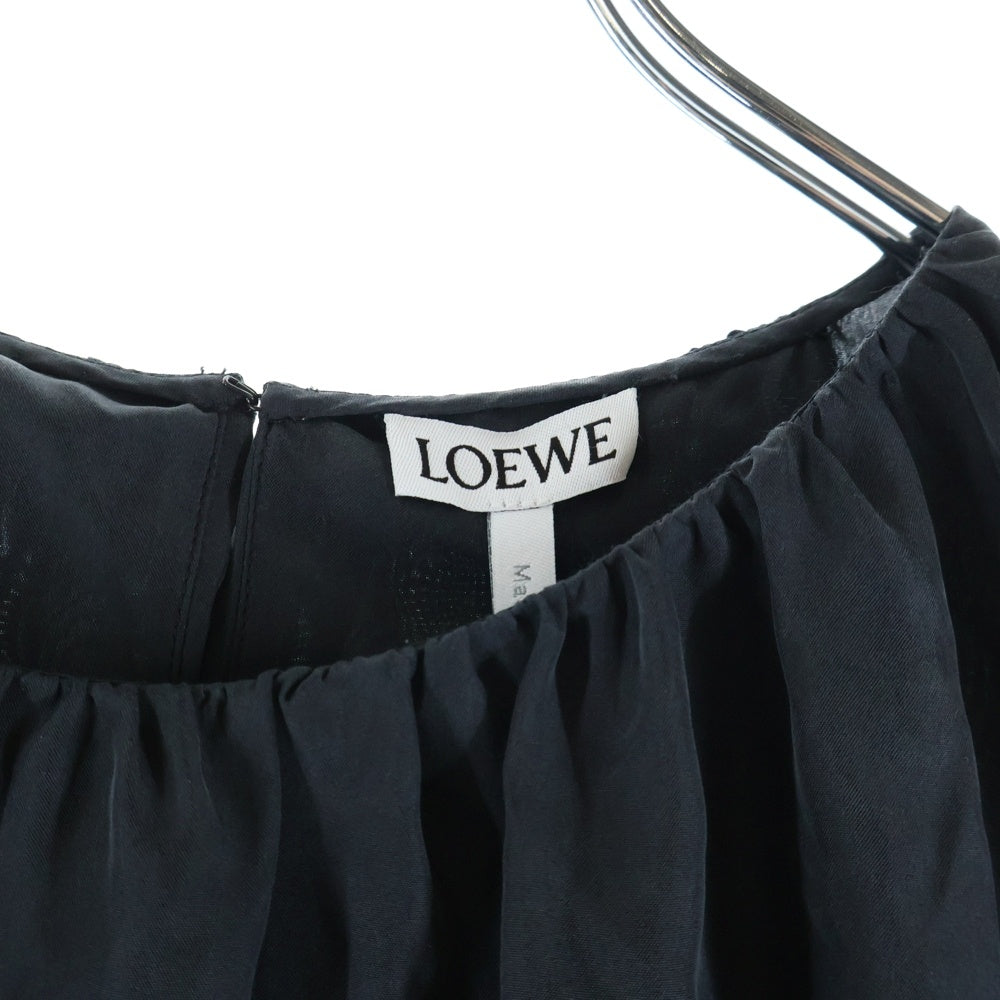 LOEWE(ロエベ) ドーナツチェーンベルト プリーツ入り ケープドレス ワンピース ブラック レディース S359Y09XFA