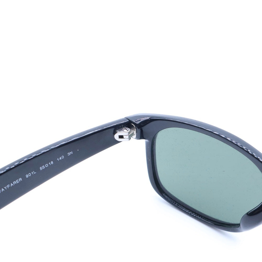Ray Ban(レイバン) NEW WAYFARER ニューウェイファーラー テンプルロゴ ウェリントンサングラス ブラック/グリーン RB2132-F レディース