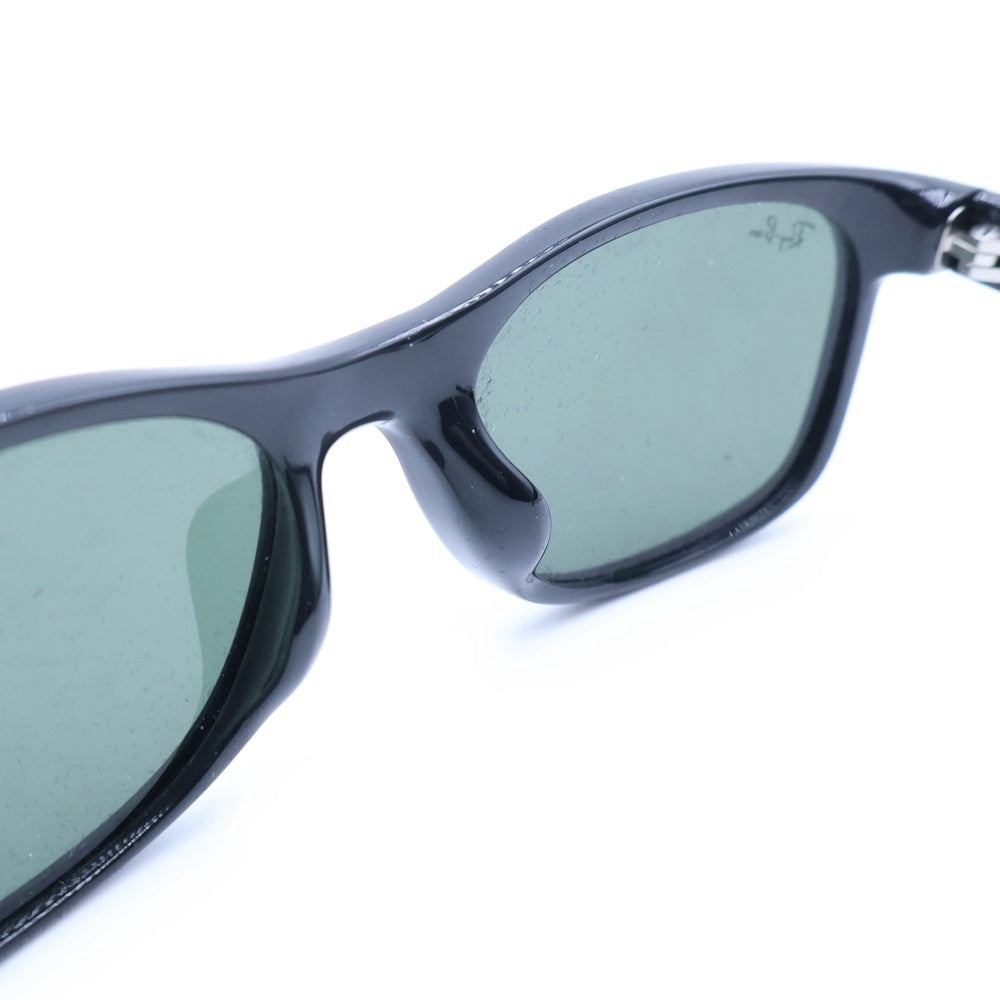 Ray Ban(レイバン) NEW WAYFARER ニューウェイファーラー テンプルロゴ ウェリントンサングラス ブラック/グリーン RB2132-F レディース