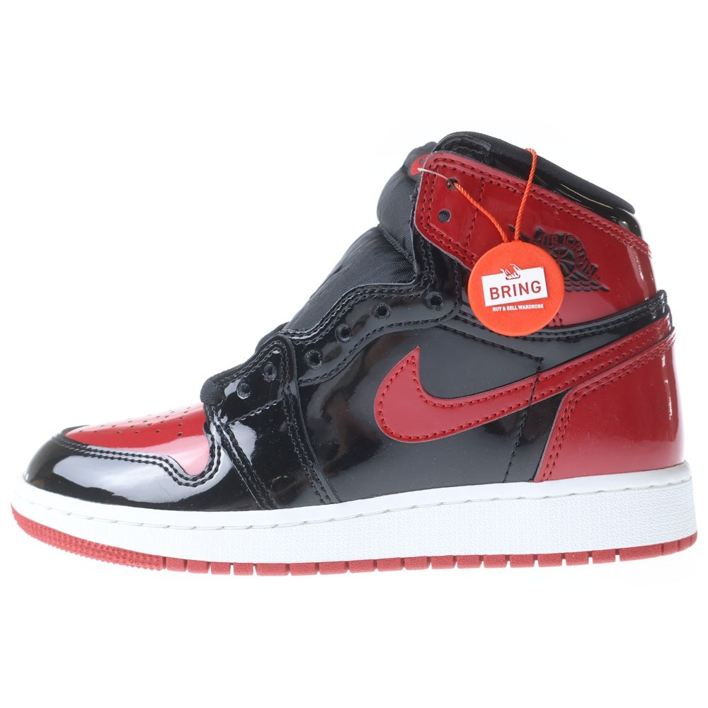 NIKE(ナイキ) GS Air Jordan 1 High OG Patent Bred GS エアジョーダン1 OG パテントブレッド ハイカットスニーカー ブラック/レッド US5Y/23.5cm 575441-063 レディース