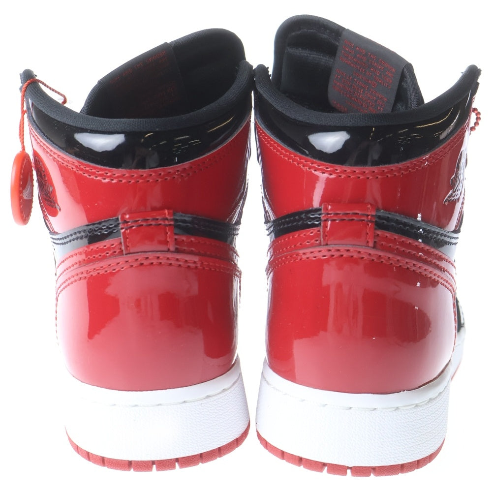 NIKE(ナイキ) GS Air Jordan 1 High OG Patent Bred GS エアジョーダン1 OG パテントブレッド ハイカットスニーカー ブラック/レッド US5Y/23.5cm 575441-063 レディース