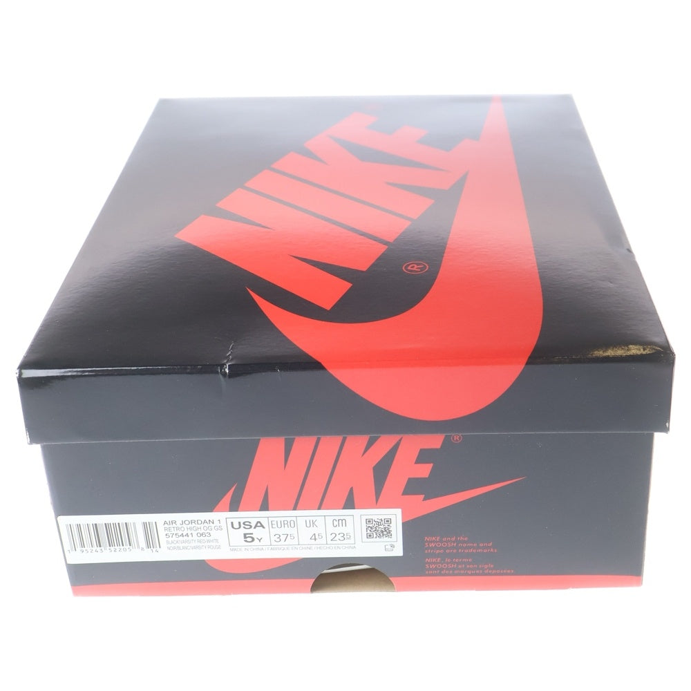 NIKE(ナイキ) GS Air Jordan 1 High OG Patent Bred GS エアジョーダン1 OG パテントブレッド ハイカットスニーカー ブラック/レッド US5Y/23.5cm 575441-063 レディース
