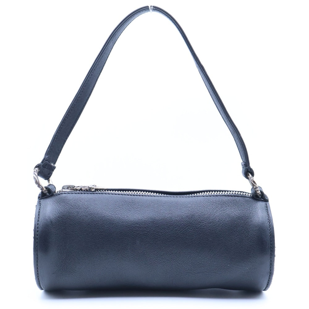 CHROME HEARTS(クロムハーツ) CEMETERY CROSS PATCH MINI BAG セメタリークロスパッチ レザーミニハンドバッグ ブラック