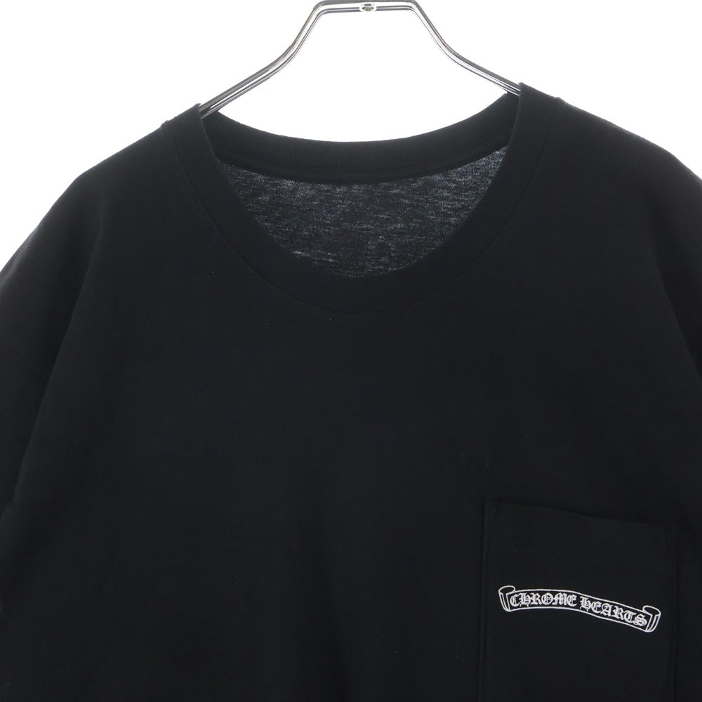 CHROME HEARTS(クロムハーツ) CH T-SHIRT スクロールラベルプリント クルーネック半袖Tシャツカットソー ブラック