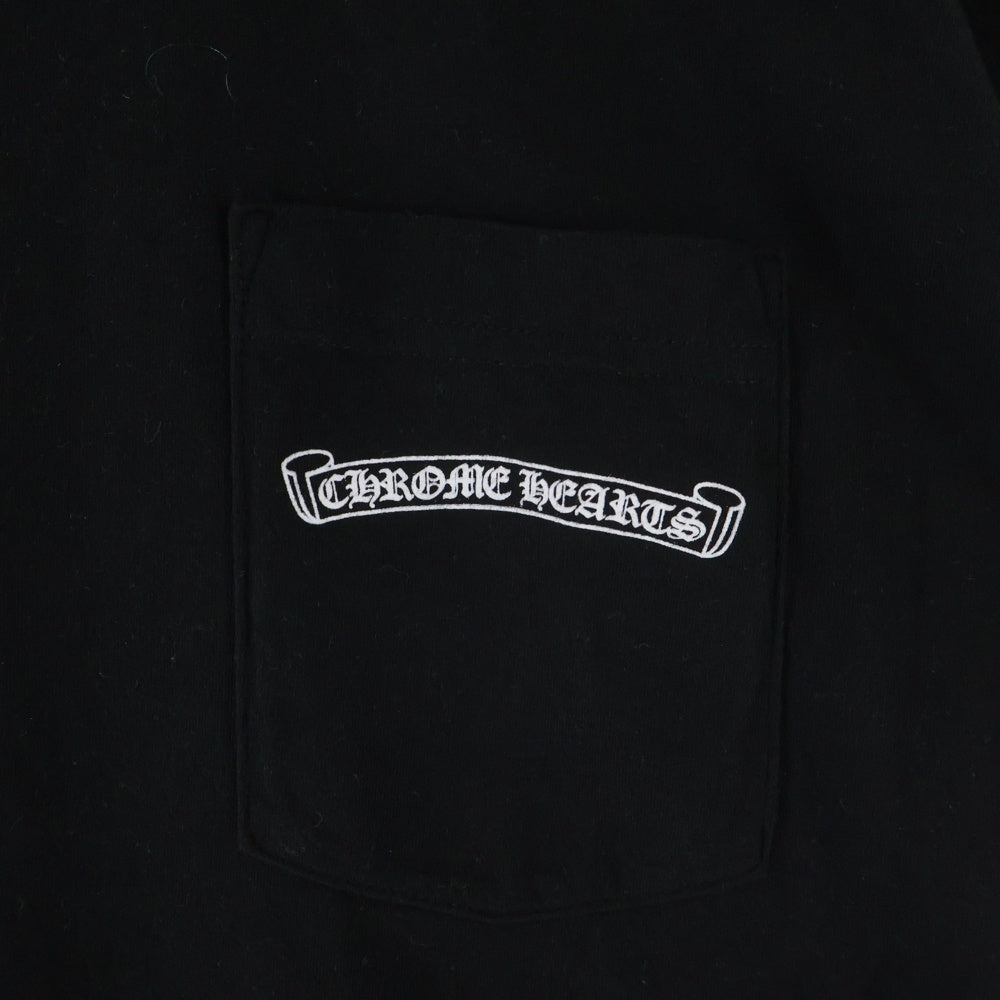 CHROME HEARTS(クロムハーツ) CH T-SHIRT スクロールラベルプリント クルーネック半袖Tシャツカットソー ブラック