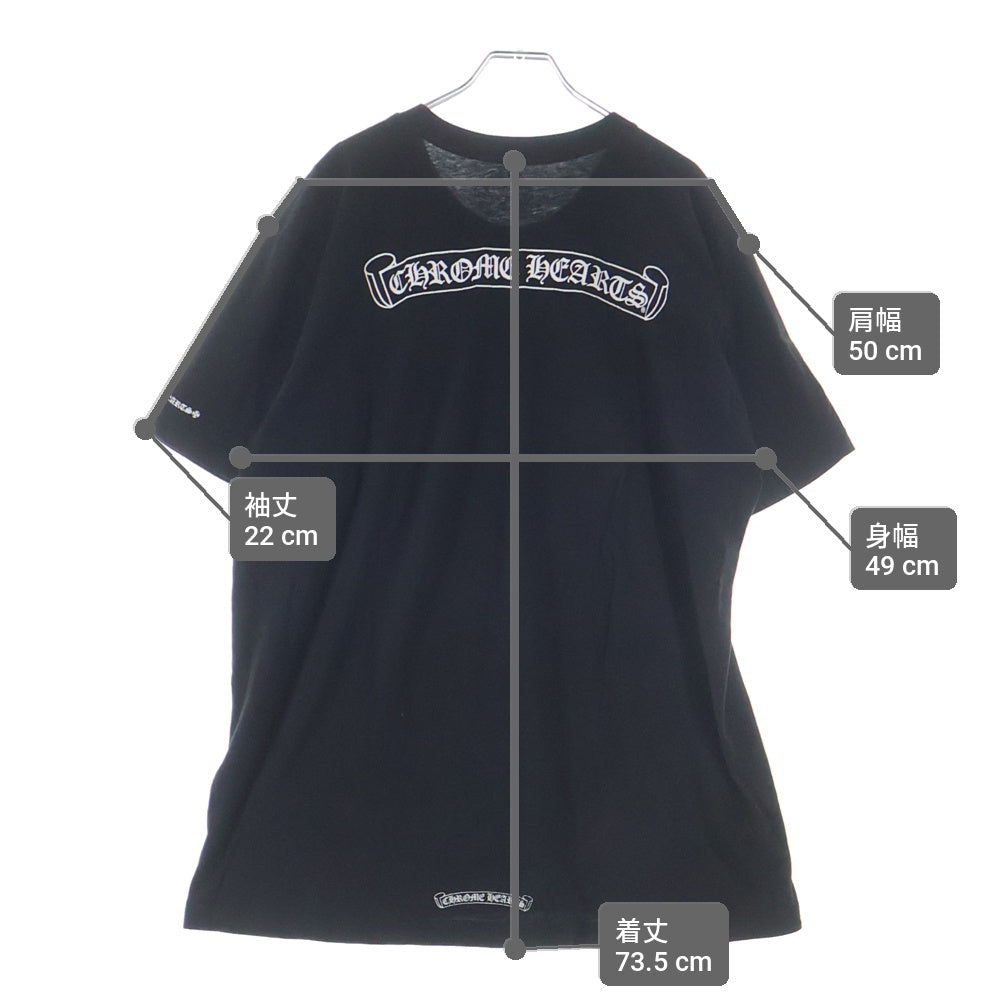 CHROME HEARTS(クロムハーツ) CH T-SHIRT スクロールラベルプリント クルーネック半袖Tシャツカットソー ブラック