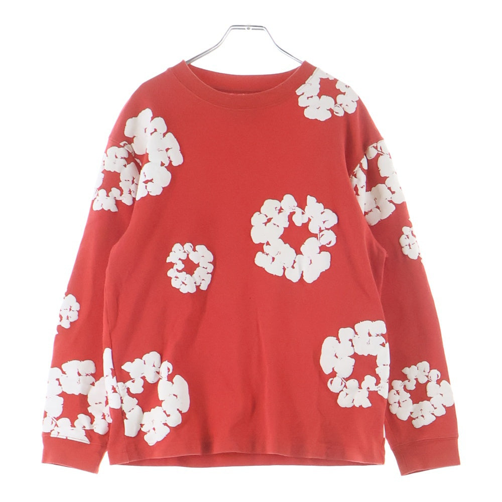 DENIM TEARS(デニムティアーズ) COTTON WREATH LONG SLEEVE T-shirt コットンクルーネック長袖Tシャツ レッド