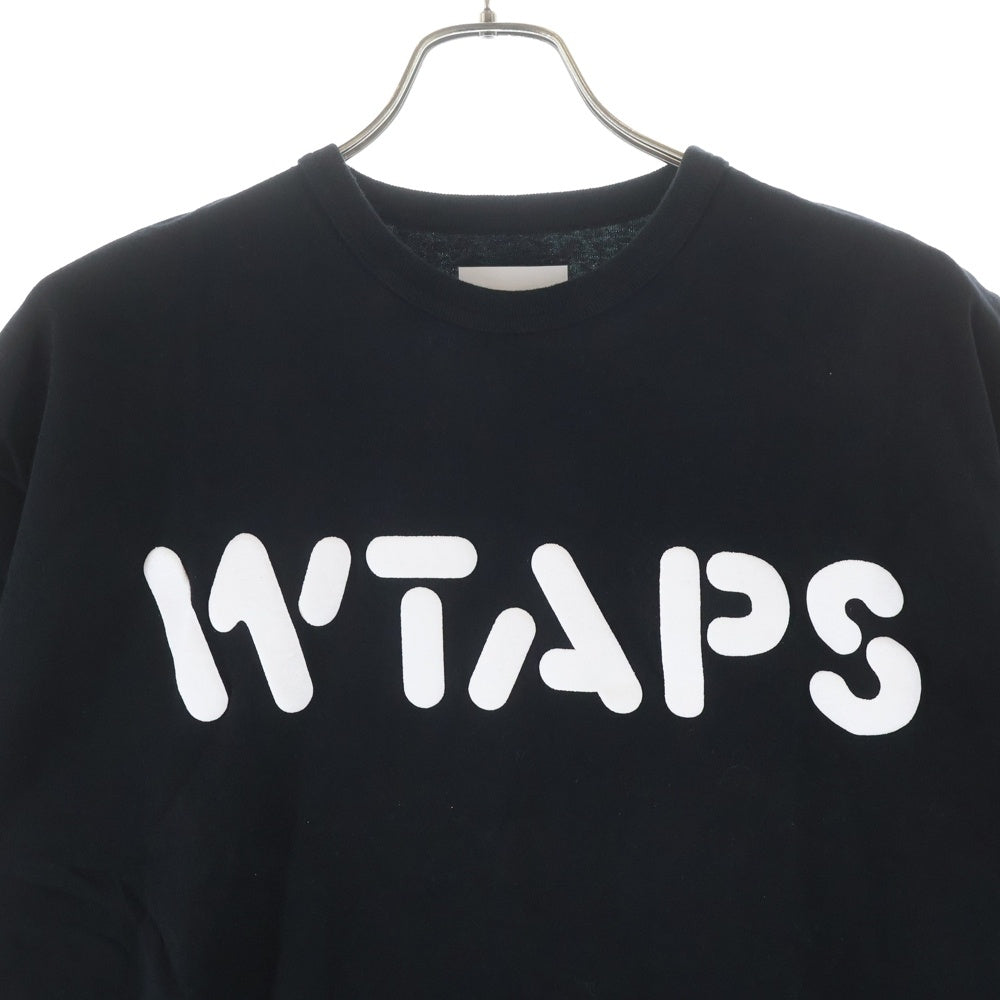 WTAPS(ダブルタップス) フロントロゴプリント クルーネック半袖Tシャツカットソー ブラック 241ATDT-CSM30
