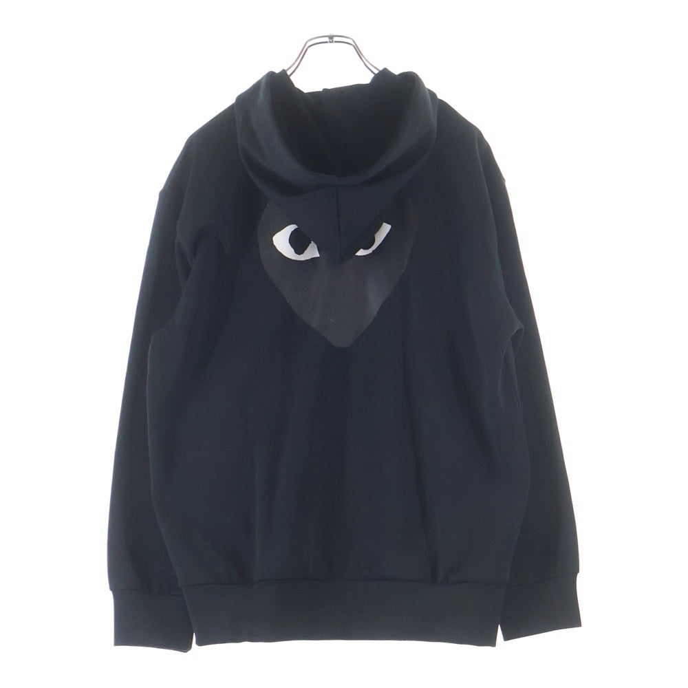 PLAY COMME des GARCONS(プレイコムデギャルソン) フロントハート刺繍 ポリエステル ジップアップパーカー ブラック AZ-T254