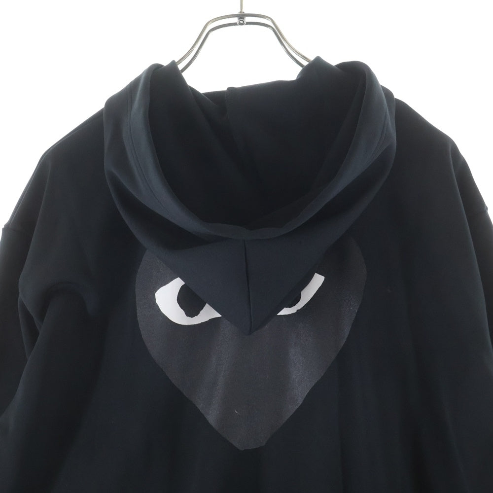 PLAY COMME des GARCONS(プレイコムデギャルソン) フロントハート刺繍 ポリエステル ジップアップパーカー ブラック AZ-T254