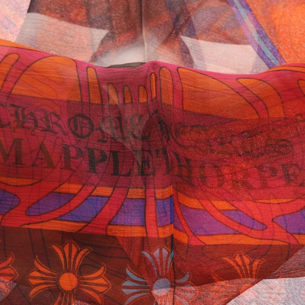CHROME HEARTS(クロムハーツ) MAPPLETHORPE CH PLUS SLIK SKF メイプルソープ CHプラス シルクスカーフ オレンジ/マルチカラー レディース