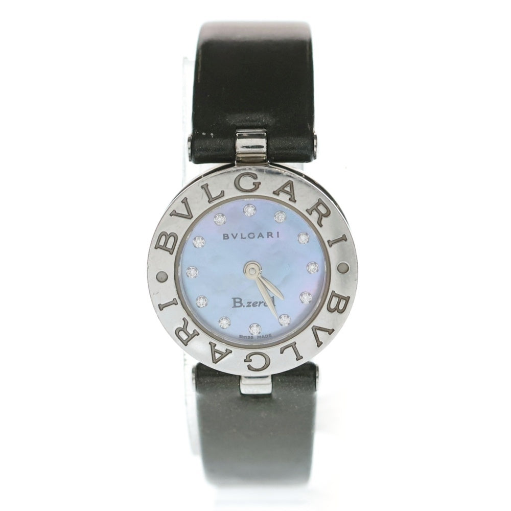 BVLGARI(ブルガリ) B-zero1 12Pダイヤ ブルーシェル クォーツ腕時計 シルバー